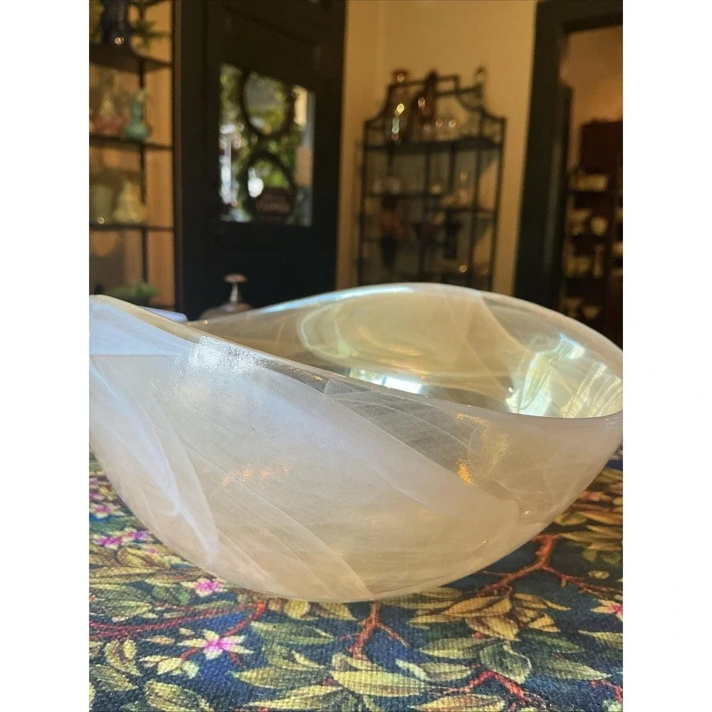 VTG Murano Venezia Beige Gold Opalescent Glass 8.75
